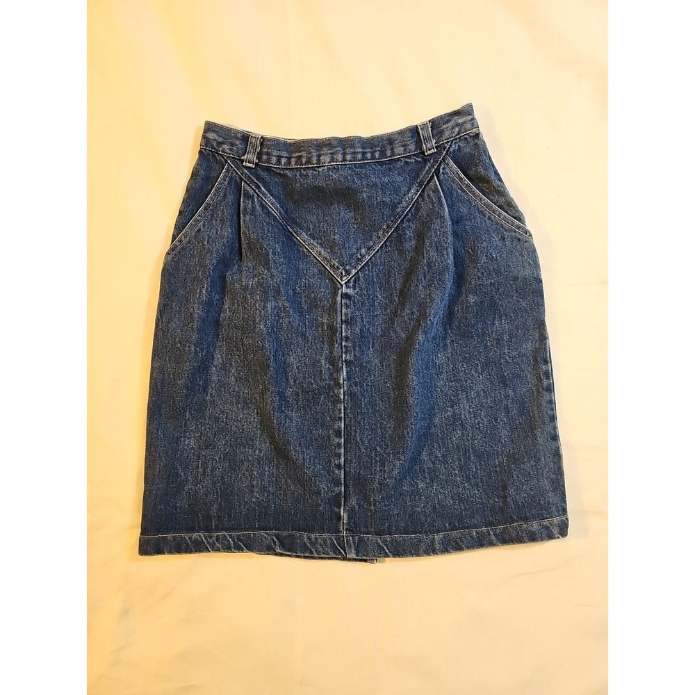 Vintage 70's Jean Straight  Denim‎ Skirt Women's 28 Waist Tag Size 16